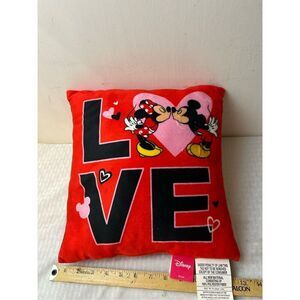 Disney Red Love‎ pillow Mickey Minnie Happy Valentine 12"x12"